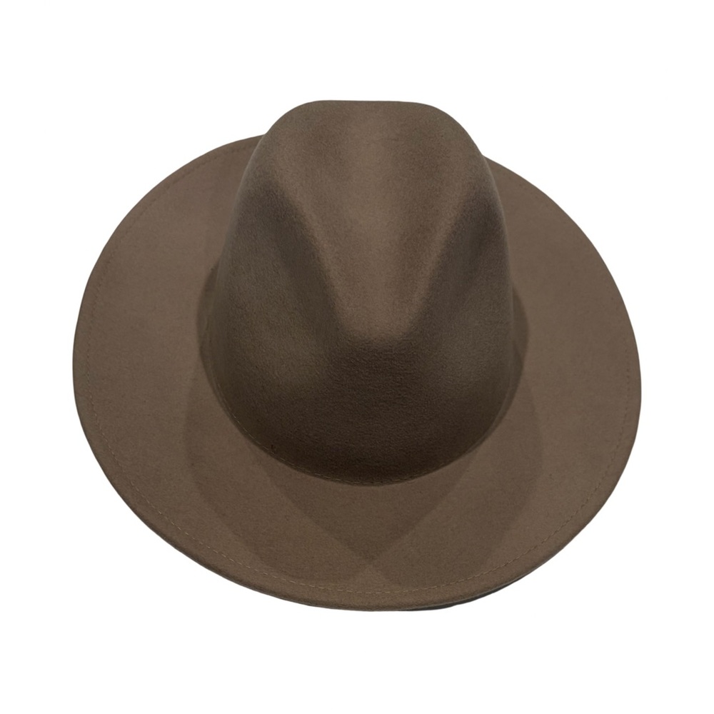 Classic Wide-Brim Felt Fedora in Brown